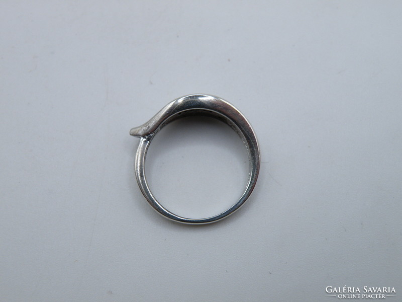 UK0319 levél formájú ezüst 925 gyűrű méret 53 1/2
