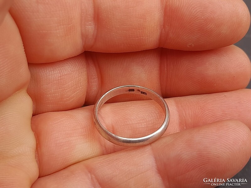 Thin silver hoop ring
