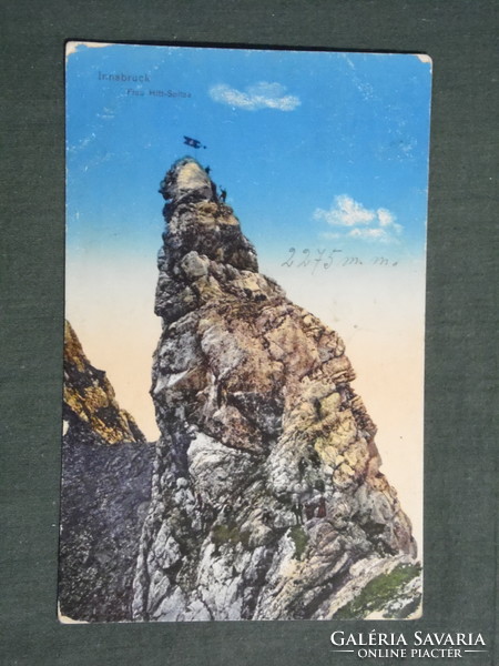 Postcard, Austria, Innsbuck frau hitt spitze, mountain peak