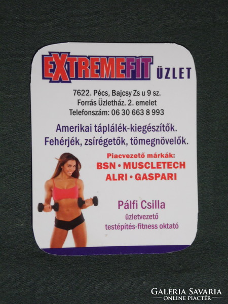 Kártyanaptár, kis méret, Extremefit üzlet, táplálék kiegészítők, női modell, Pécs, 2009, (6)