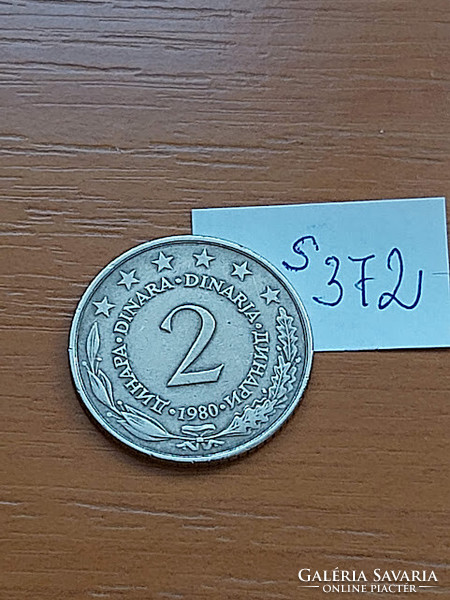 Yugoslavia 2 dinars 1980 copper-zinc-nickel s372