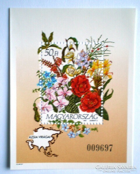 B224 / 1993 flowers of continents iv. - Asia block postal clerk