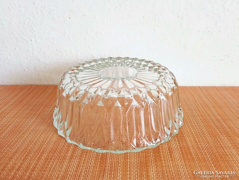 Retro thick-walled glass bowl, offering, centerpiece, salad, compote bowl