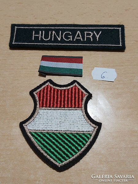 HUNGARY TÉPŐZÁRAS + PAJZS + NEMZETI SZÍNŰ ZÁSZLÓ 6. #