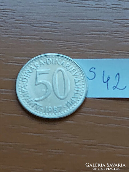 Yugoslavia 50 dinars 1987 copper-zinc-nickel s42