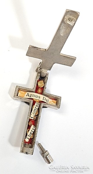Vintage katolikus ereklye /ereklyetartó kereszt medál