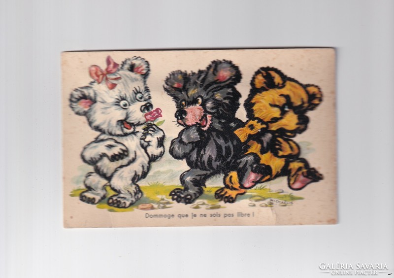 H:85 Whistling Bear greeting card postmarked (the whistle no longer works)