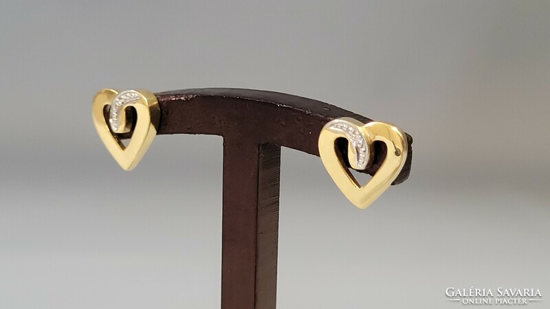 14K gold women's heart-shaped earrings 2.06 g