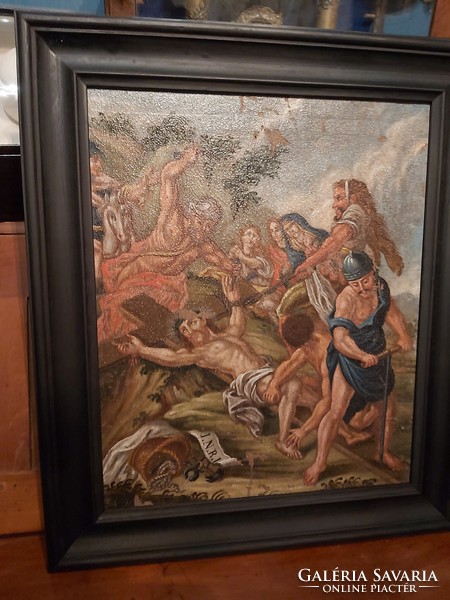Barokk festmény  1600 as évekből. 38 cm x 46,5 cm.