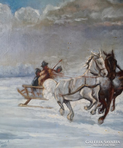 Fk/380. – M. Pellerdi a. With sign - horse-drawn sleigh