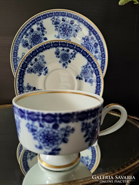 German GDR echt cobalt porcelain tea cup with cake plate