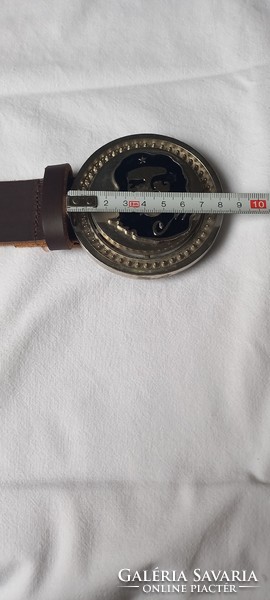 Men's leather belt with Che Guevara buckle