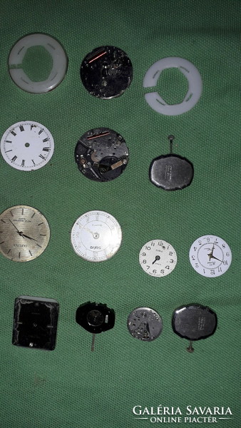 Antique old and new clock, watch parts - dial structure, cases + clock - together according to the pictures 16
