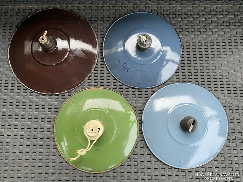 4 colored enamel lampshades