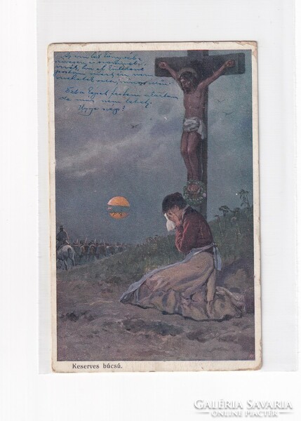 HV:92 Vallásos antik Üdvözlő képeslap 1915