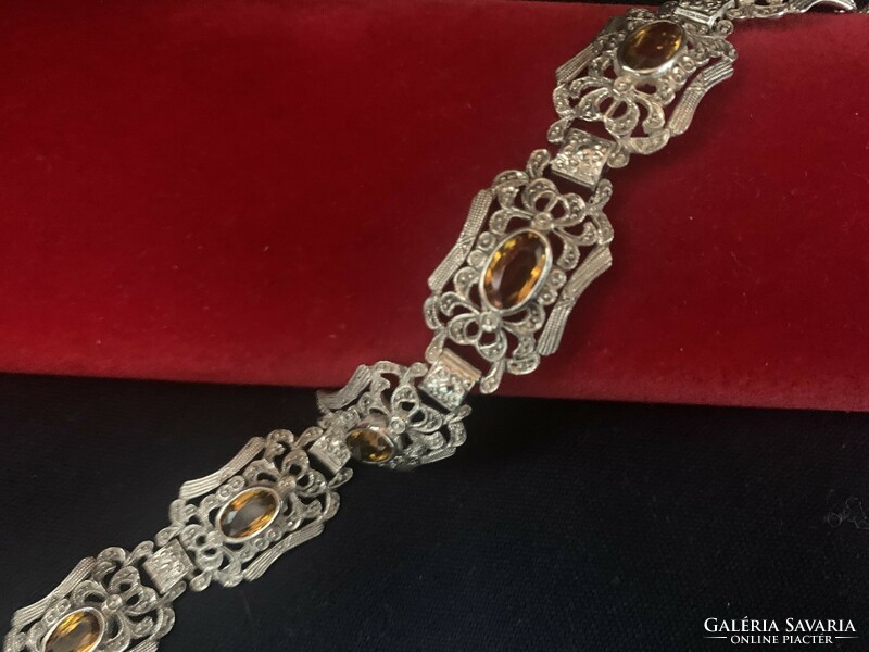 Míves silver bracelet with citrine stones