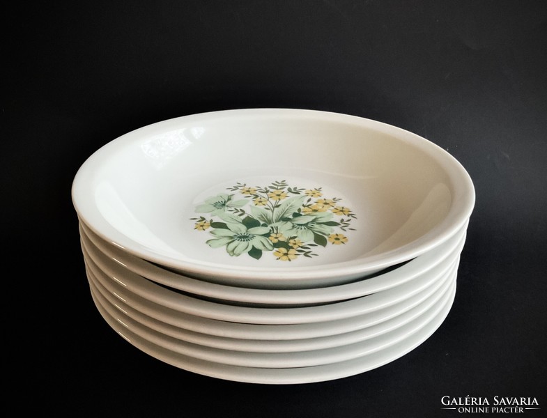 Alföldi 7 display green floral deep plate soup plate bella fazon