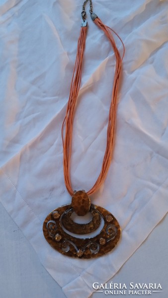 Very nice necklace bisque copper pendant
