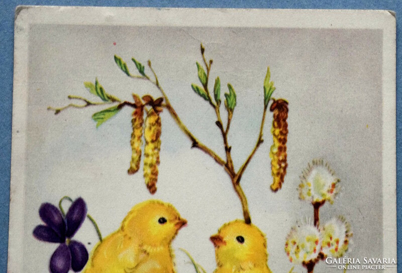 Old Easter greeting card chicks