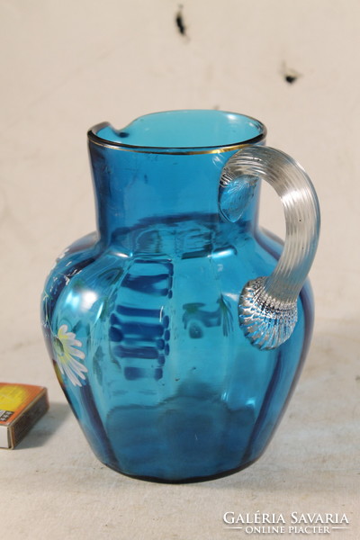 Antique parade ribbed broken glass jug 970
