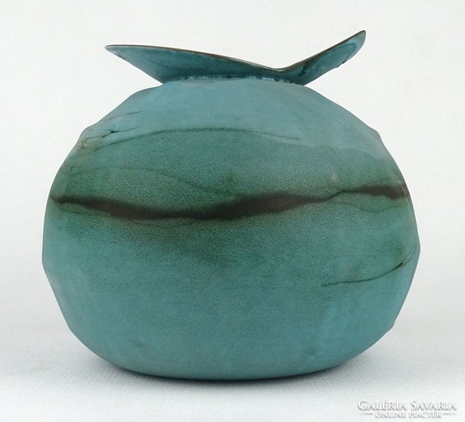 Decorative turquoise vase marked 1Q658, 17 cm