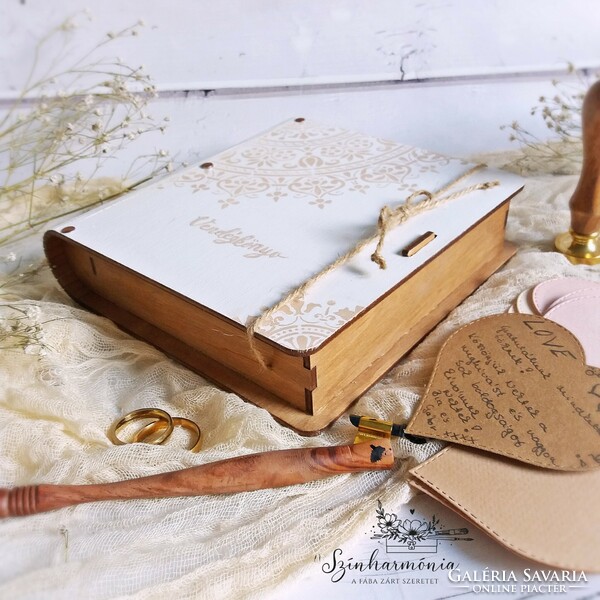 Creative guest book - milk chocolate mandala book box with hearts