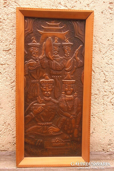 Old unique copper relief image. 75X35 cm