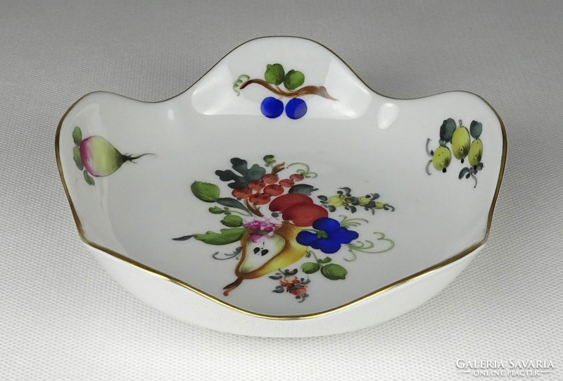 1Q669 flawless rare bfr (bouquet de fruits) Herend porcelain bowl with fruit pattern 14 cm