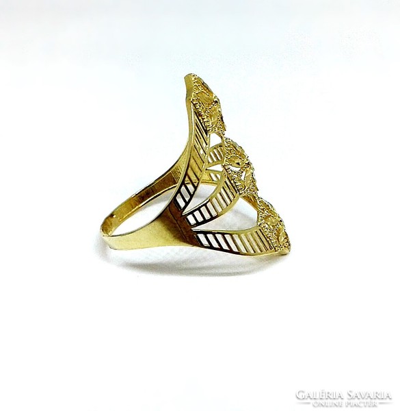 Floral pierced gold ring (zal-au124463)