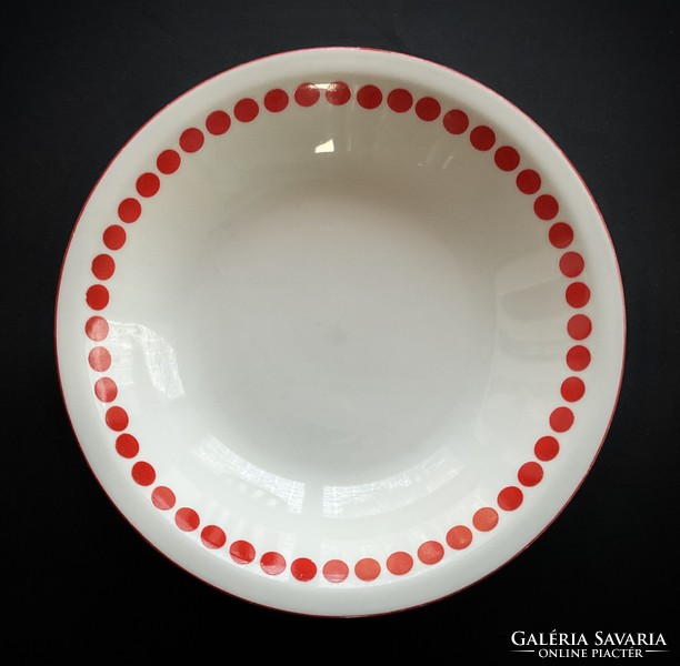 Alföldi piros pöttyös mélytányér leveses gyerek tányér