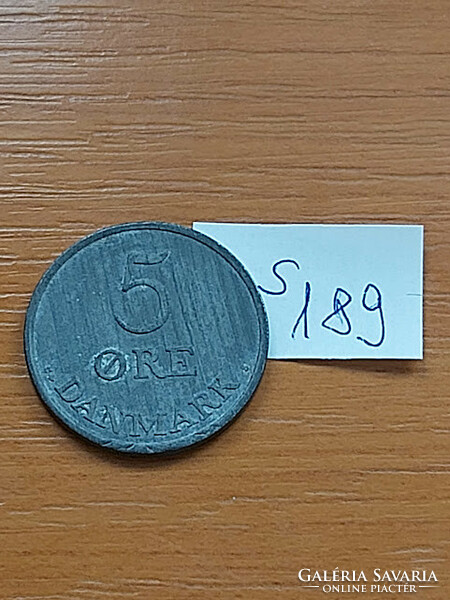 Denmark 5 cents 1959 ix. King Frederick, zinc s189