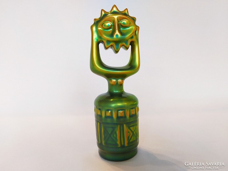 Zsolnay eozin art-deco sun figure. Flawless!