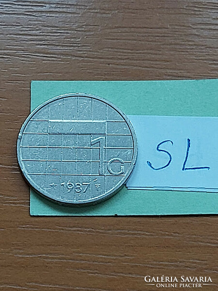 Netherlands 1 gulden1987 nickel, Queen Beatrix sl