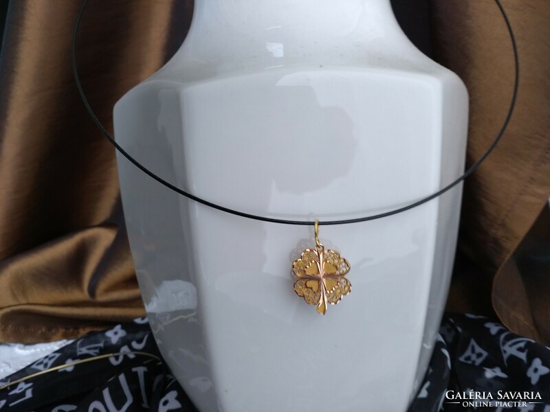 Double-sided golden handmade pendant