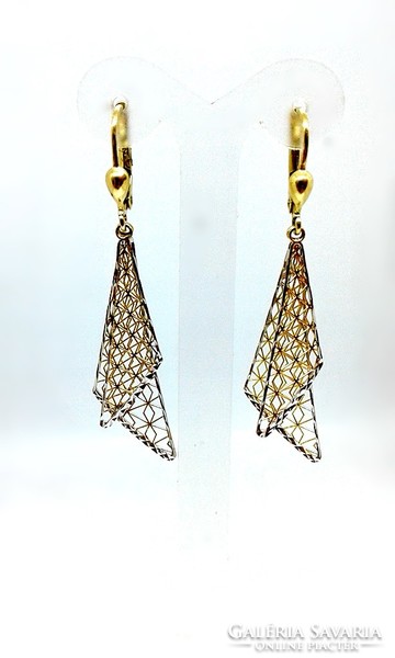 Yellow-white gold dangling earrings (zal-au81320)