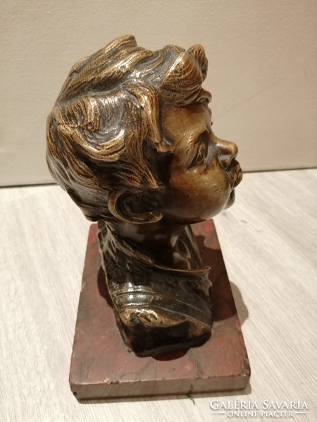 Giuseppe Gambogi (1862-1938) - antik bronz szobor, fiú portré. Csak 1 hétig aukción.