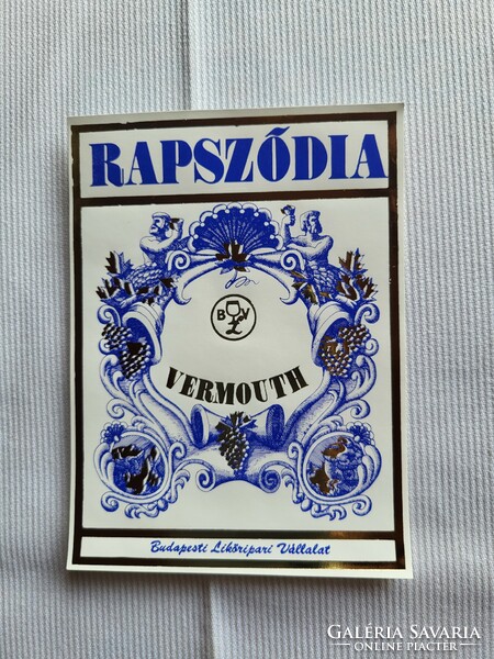 Italosüveg címke_Rapszódia Vermouth fehér_használatlan