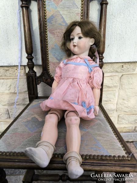 Antique porcelain doll with biscuit head, articulated body and marked head. Video !!