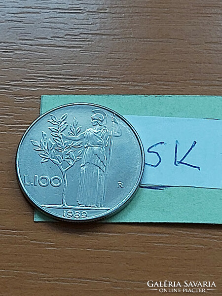 Italy 100 lira 1989, goddess Minerva, stainless steel sk