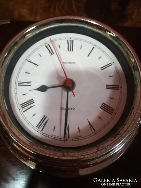Large Metamec ship clock and Metamec barometer, 14 cm in diameter