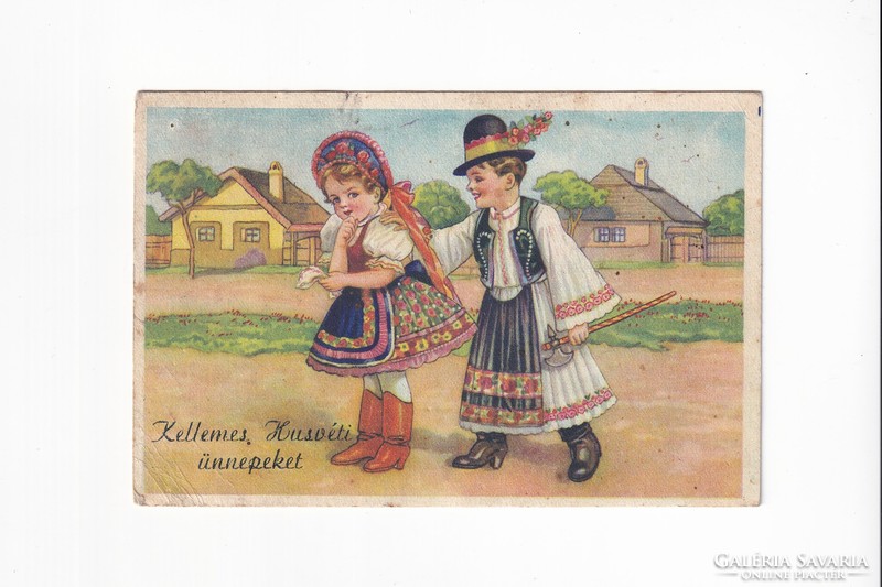H:100 Húsvéti antik Üdvözlő képeslap