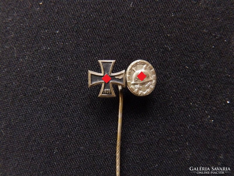 II.vh Német Birodalmi Vaskereszt 2.o + sebesülési miniatűr Iron cross / Eisernes Kreuz miniatur