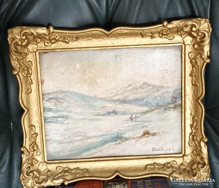 Winter landscape - oil painting