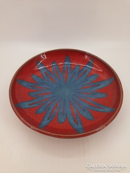 Retro ceramic dinner plate, horn? With markings, 19.5 cm.