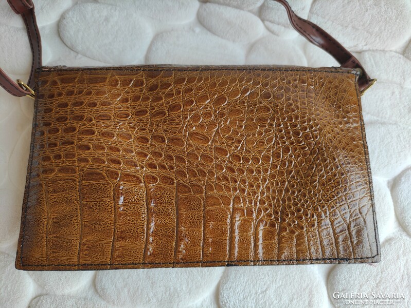 Original crocodile leather women's bag with retro reticule in impeccable condition