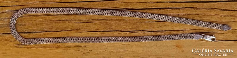 Lapos szemes vastag ezüst nyaklánc  - karkötő 925.-ös jelzett ezüst