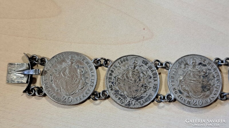 1848 20 Krajcár, bracelet, antique silver!