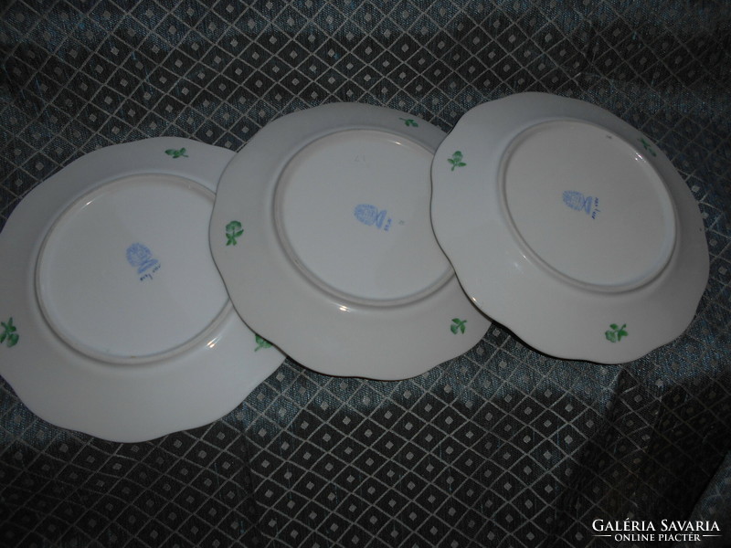 3 db (7000 Ft/ db) Viktória minta zöld Herendi tányér  - az ár a 3 db-ra vonatkozik