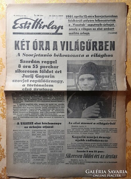 1961. Esti Hírlap, Gagarin visszatérés után