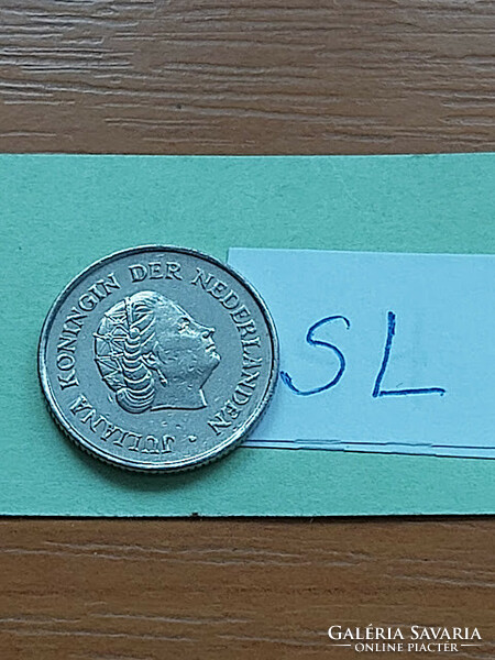 Netherlands 25 cents 1970 Queen Juliana, nickel sl